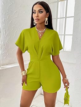 Amazon.com: LXXWMxBH Women 2025 Short Pants Jumpsuit Batwing
